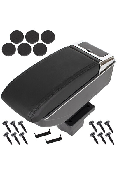 Farex Skoda Octavia II 04-13 armrest with storage compartment BLACK LEATHER +...