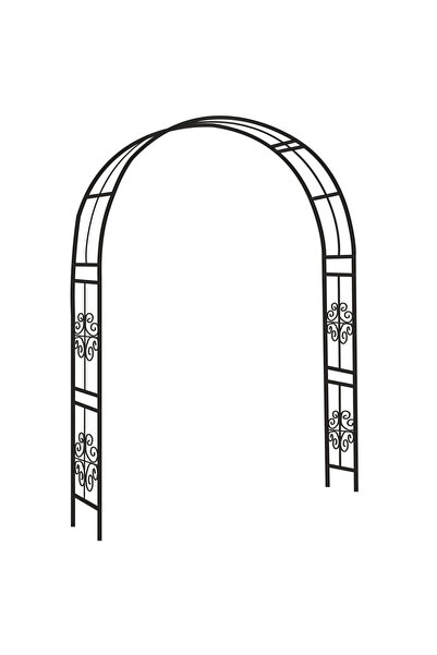SERSIMO Pergolă metalică de grădină 118x24x220 cm, neagră