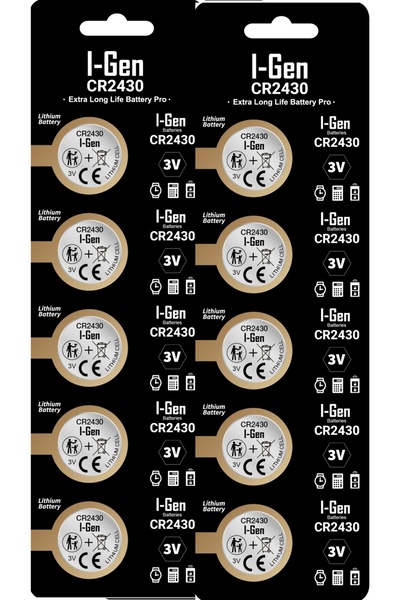 I Gen CR2430 Lityum Düğme Pil 3V CR2430 10'lu Paket