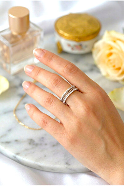 REBORN DESIGN Minimal Zircon Stone Silver Color Ring