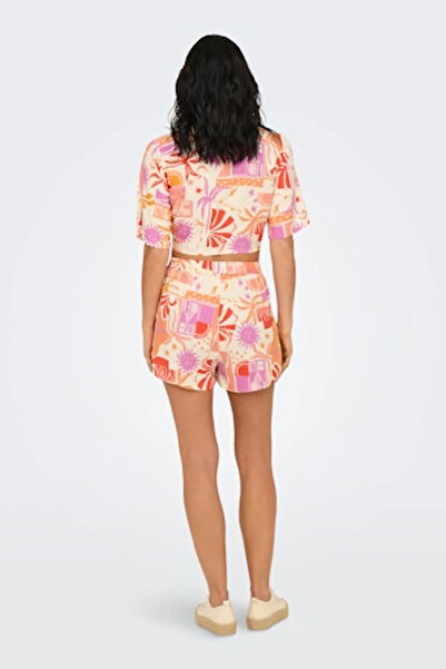 ONLY Women's Orange Short Sleeve Buttoned Shirt 15344934