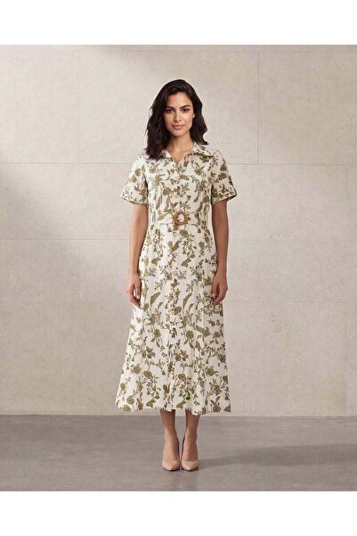 REDTAG Women All Over Printed Shirt Dress