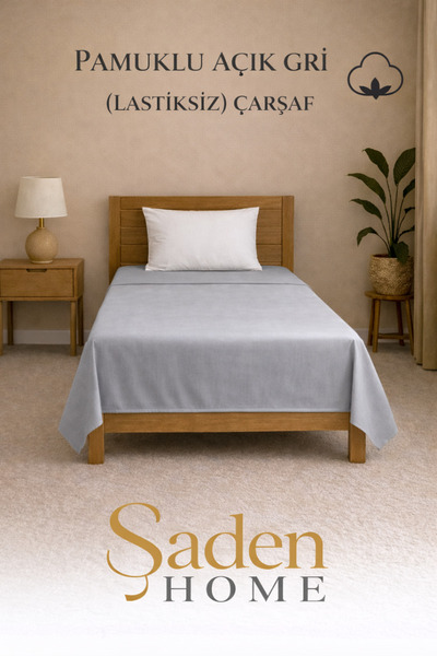 SADEN HOME Pamuk KOMAD JEDNOSTAVNO SVETLO SIVI PLATNO Čaršav X 240 CM