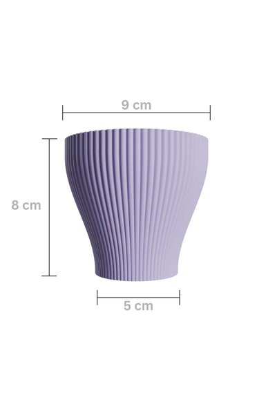 Vervo.ro pentru minți curioase Ghiveci Decorativ Cozy Waves Pentru Interior, Cu Farfurie, Lila, Diametru 9 cm