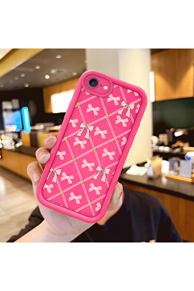 Hontinga iPhone 8 Compatible Silicone Shock Resistant Rose Red Phone Case Bow...