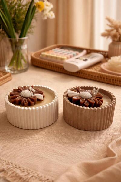 lune va.atelier Kahve Kokulu Dekoratif Mum İkili Set