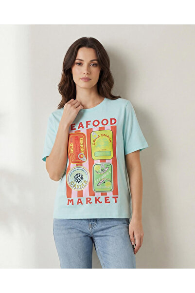 REDTAG Women Seafood Graphic T-Shirt
