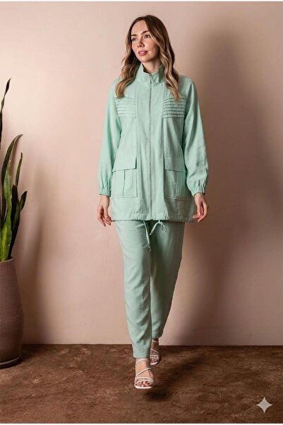 Moodbasic NERVÜRLÜ FERMUARLI ORGANİK PAMUK TAKIM