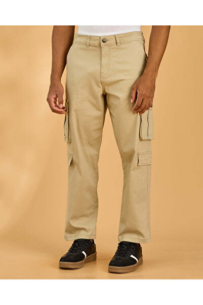REDTAG بنطلون رجالي بيج اللون بجيوب