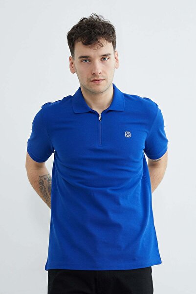 Fulla Moda Majica sa patentnim zatvaračem i polo ovratnikom Štampano