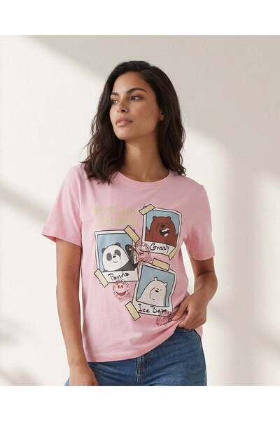 REDTAG Women Pink Character T-Shirt