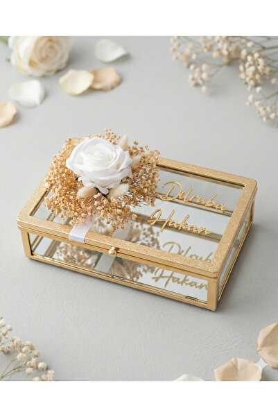 Cyz Home Kişiye Özel Cam Sandık Kız İsteme,Söz Nişan Çikolata Kutusu, Takı Ku...