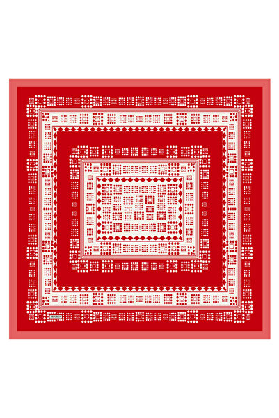 Arancia Eșarfă roșie din mătase twill 90X90