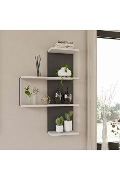 UnicUtil Rafturi perete, Elegant Build, UnicUtil, 64 x 96 x 19 cm, Alb Gri