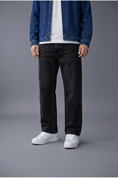 Mamlay Men's Black Color Loose Fit D Denim Baggy Jeans