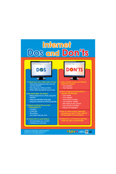 123Publishing House إرشادات استخدام الإنترنت - لوحة جدارية باللغة الإنجليزية