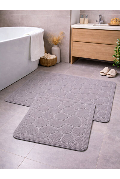 Myevilla Premium Natural Pamuk Kupatilski otirač Set Protivklizno Tkano Baza ...