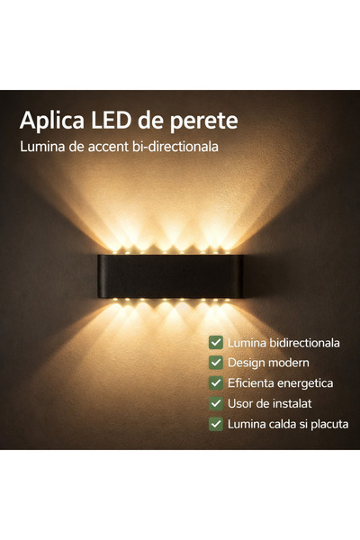 unbranded SET 8 LAMPI BIDIRECTIONALE 12 LED