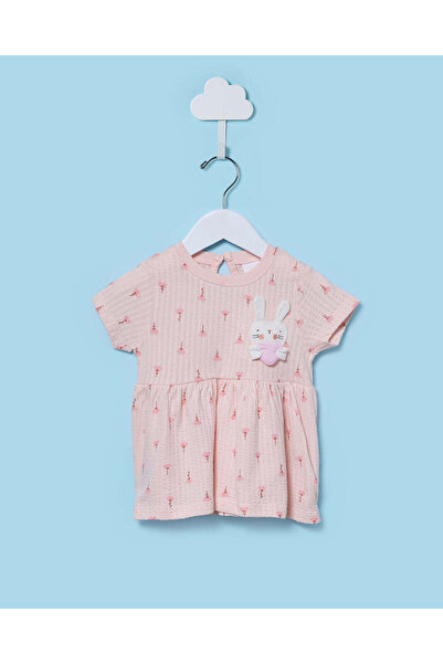 REDTAG Infant Girls Pale Pink Blouse With Applique