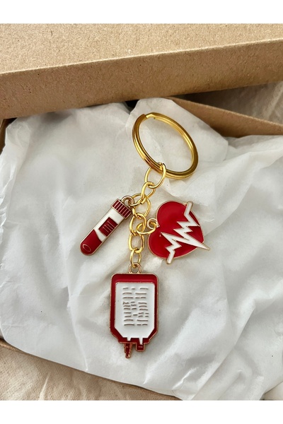 TekinAksesuar15 Sağlıkçı Anahtarlık – Hemşire/Paramedik Hediyesi – Kırmızı Ka...