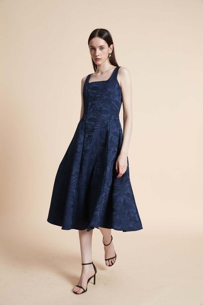 Yola Sleeveless patterned midi dress