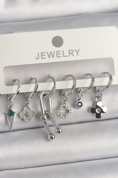 online kapsulavm avm alışveriş Brass Silver Color Zircon Stone Multiple Figur...