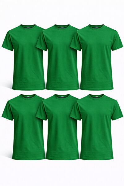 OEM Set 6 Tricouri Verde Bărbați 100% Bumbac, Tricouri Simple Basic Uni, Mâne...