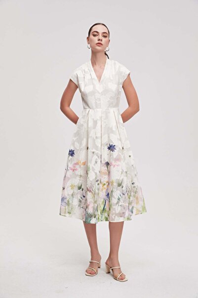 Nichii Sleeveless patterned midi dress