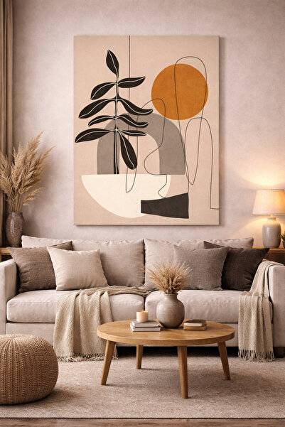 EvimeTablo Modern Soyut Kanvas Tablo – Bohem Duvar Dekoru