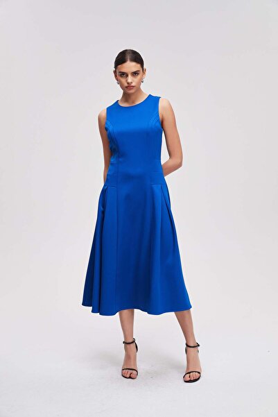 Livia Plain sleeveless midi dress
