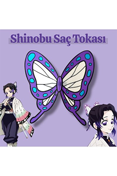 Bilgin Üretim Demon Slayer Shinobu Kocho Kelebek Saç Tokası – 13 cm Otomatik ...