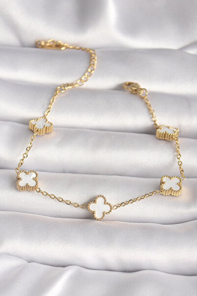 Butik 316L الصلب الذهب اللون بيبي بوي البرسيم نموذج سوار المرأة