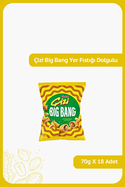 Ülker ÇİZİ Big Bang Yer Fıstığı Dolgulu Mini Kraker - 70 gram - 18 Adet