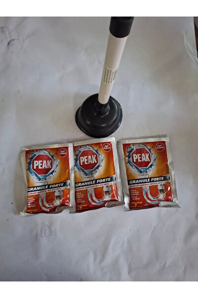 Peak Pipe unblocking package-3 sachets x 60g Out+ 1 Rubber Unblocking Pump wi...