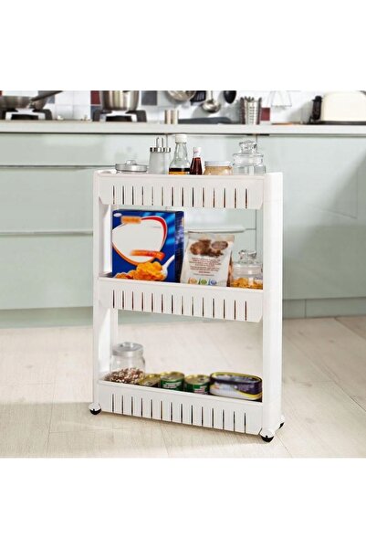 zola Mobile shelf, for bathroom or kitchen, wheels and 3 shelves