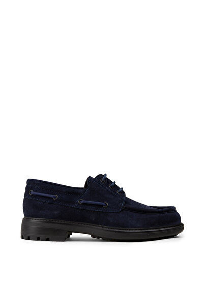 Deery Men's Suede Navy Blue Marine Casual Shoes