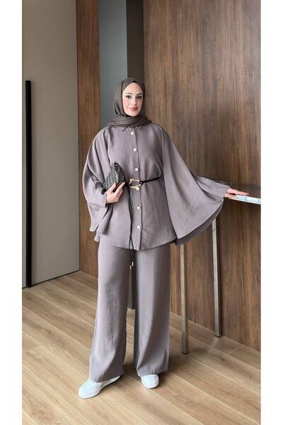 vikitekno Women's Premium Quality Belt Piece Poncho Pants Double Set