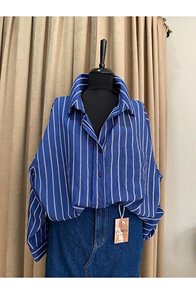 fundaboutiquee Tensel çizgili ovesize gömlek