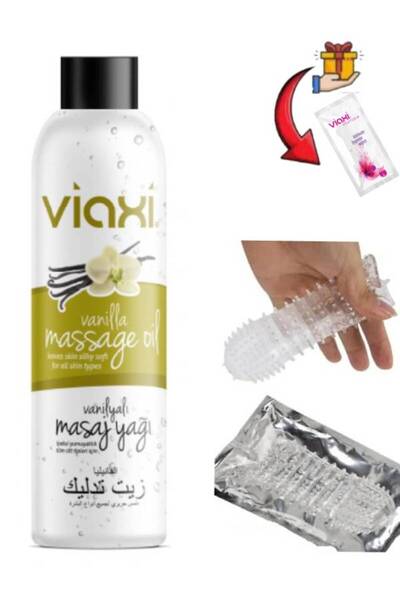 Viaxi Masaj Yağı Vanilya Aromalı 177 ml-Yıka Kullanan Silikon Prezervatif+Gen...