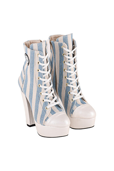 Cotto Shoes Colorful Platform Heel Linen Women's Boots