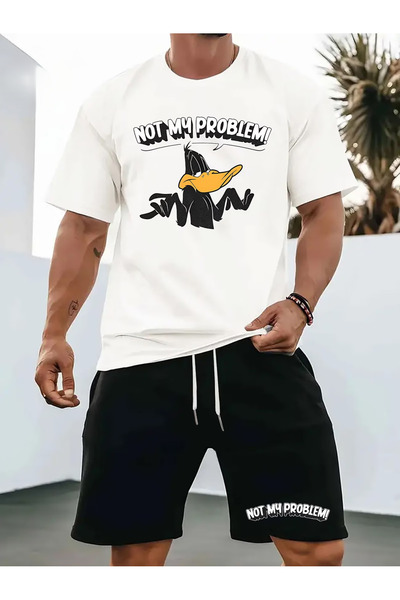 Flow touch Problem Printed Oversized shorts set