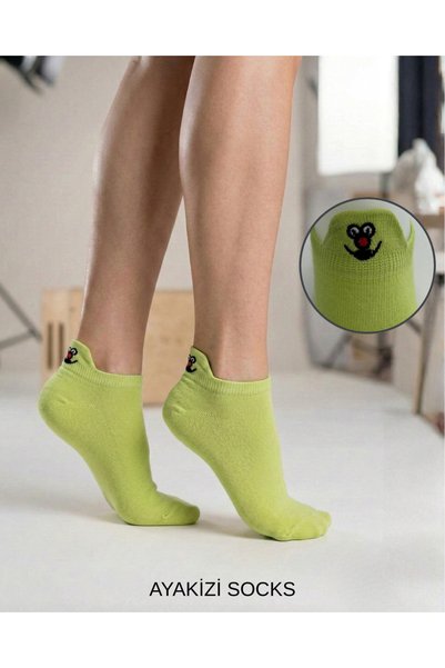 ayakizi socks 12 Pairs of Embroidered Colorful Women's Booties Socks