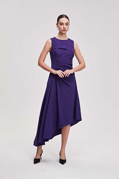 Nichii Sleeveless plain midi dress