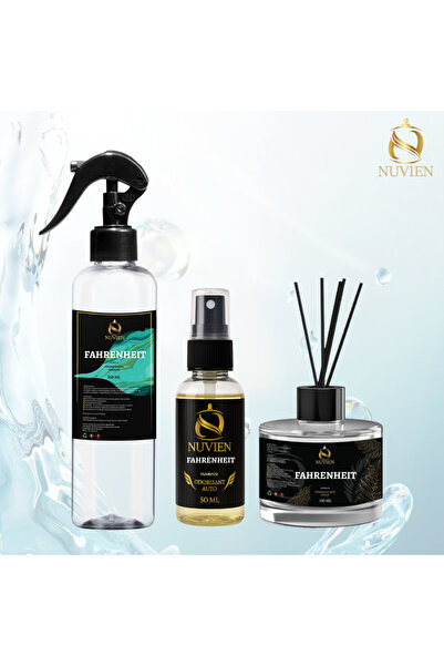 Nuvien Set Luxury: Odorizante Ambient 100 ml, Auto 50 ml & 3-în-1 200 ml Insp...
