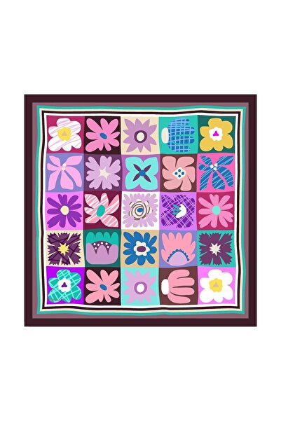 NESSCARF وشاح Twill منقوش بالزهور