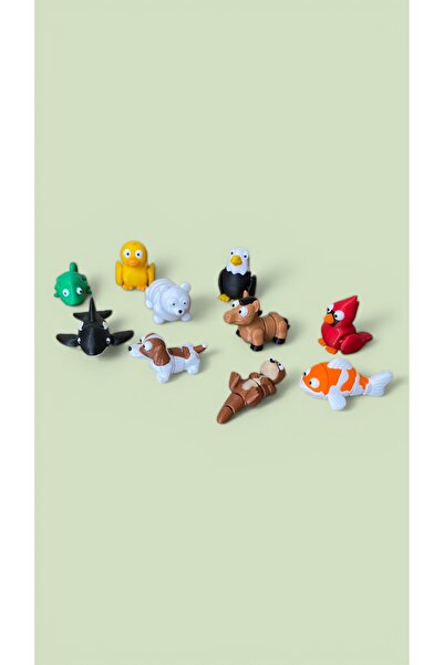 3D Ekspres 10 Parçalı Mini Hareketli Hayvan Figürleri Eğitici ve Dekoratif Setİ 2 3-4 Cm