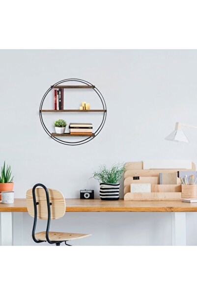 UnicUtil Rafturi perete, Minimal Space, UnicUtil, 60 x 60 x 14 cm, Negru Nuc