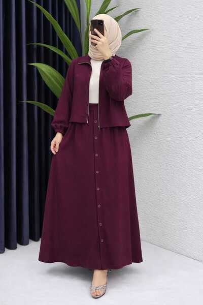 mihratesettür TESETTÜR DUBLE KREP ETEKLİ TAKIM