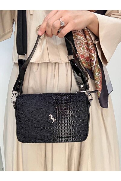 Çanta Trend Miami Polo Clup 4-Compartment Women's Bag with 2 Straps and Criss...