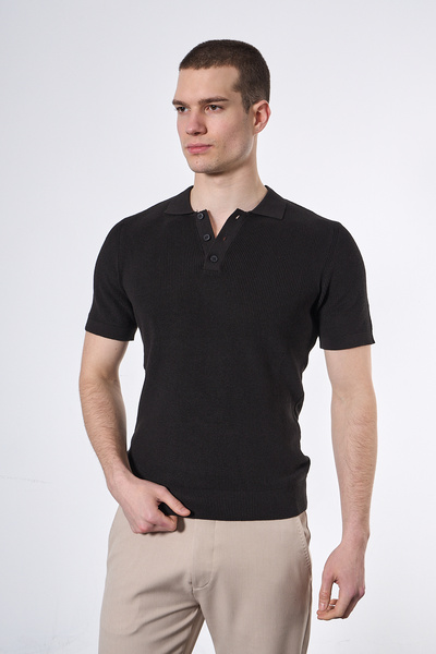 Mesfeno Άνετο Πλεκτό Μπλουζάκι Πόλο